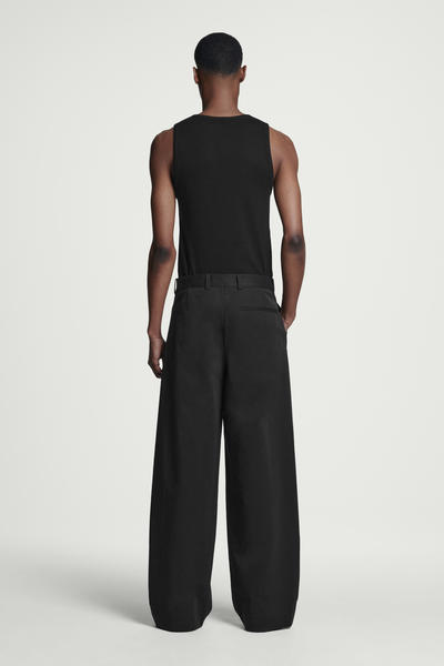 COS プリーツコットンワイドレッグパンツ