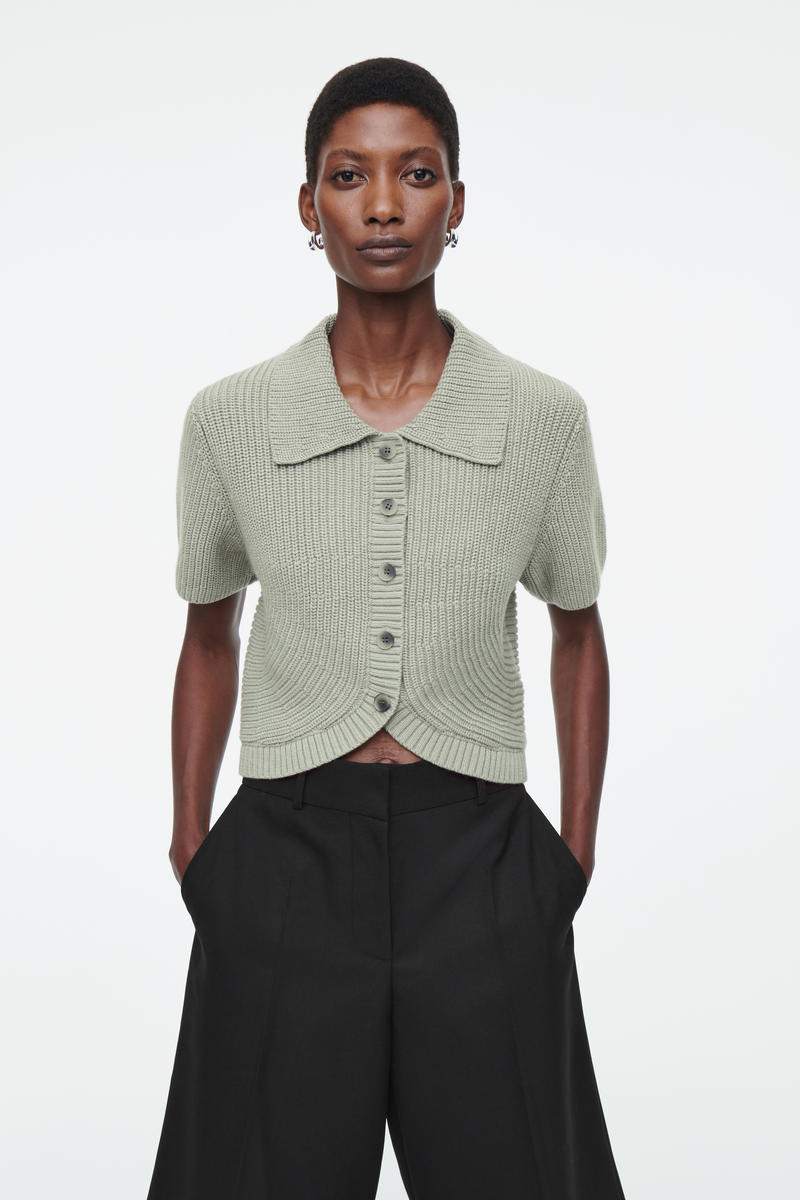 COS アブストラクト ケーブルニット メリノウール カーディガンxs 完売品