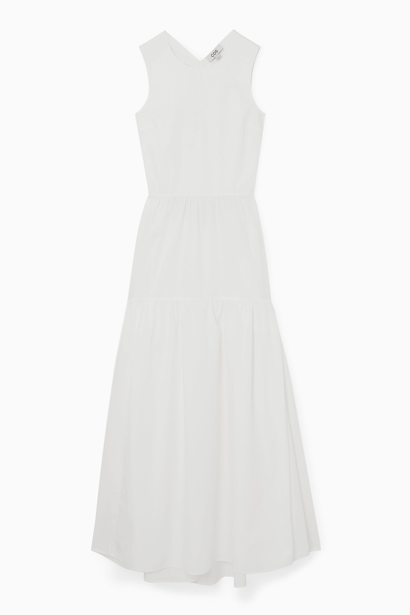 OPEN-BACK TIERED MIDI DRESS オープンバックティアードミディ 