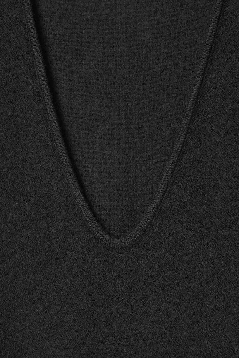 BOILED-WOOL MIDI DRESS ボイルウールミディワンピース ブラック｜COS