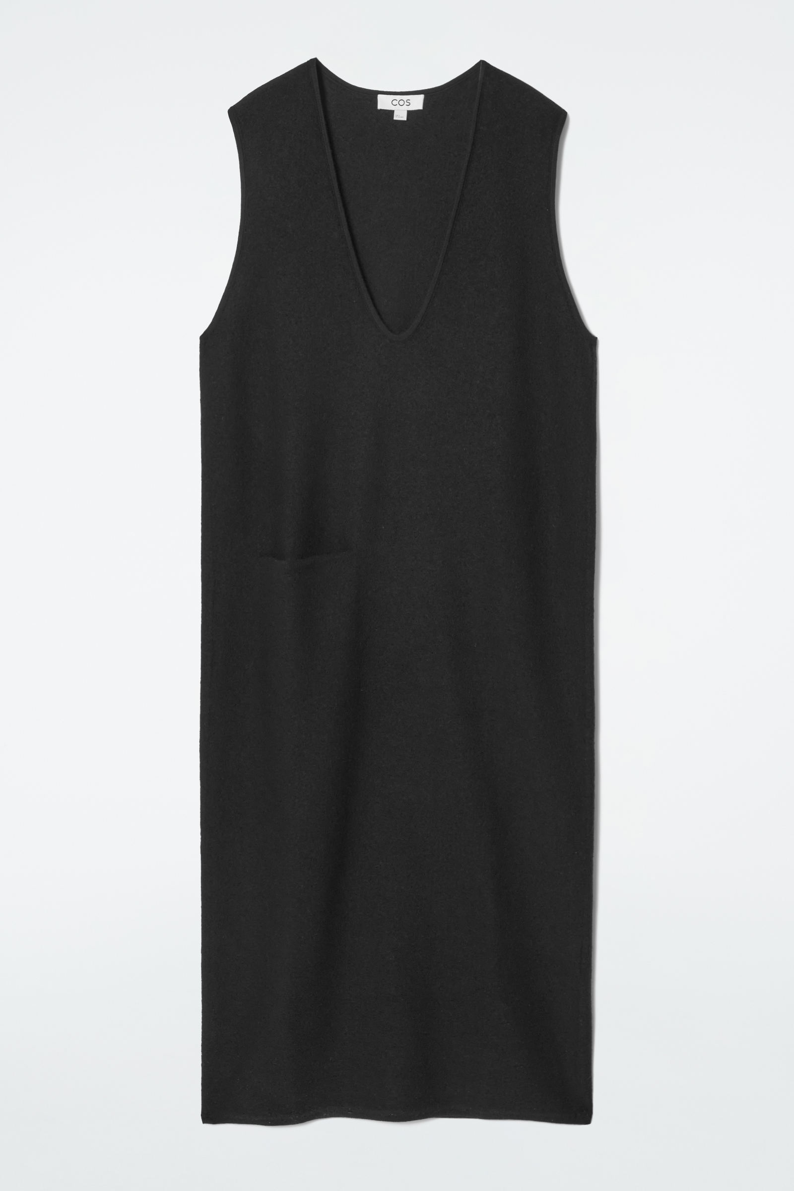 BOILED-WOOL MIDI DRESS ボイルウールミディワンピース ブラック｜COS 