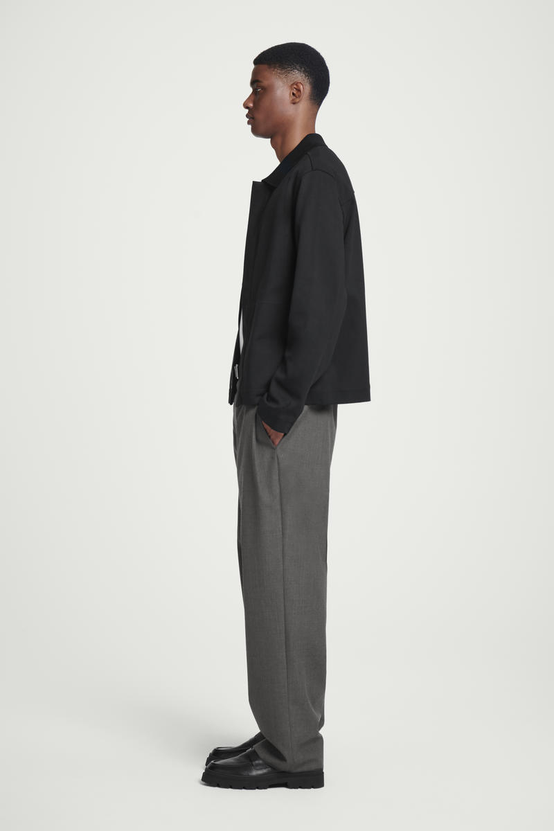 COLLARED COTTON-JERSEY JACKET 襟付きコットンジャージージャケット 