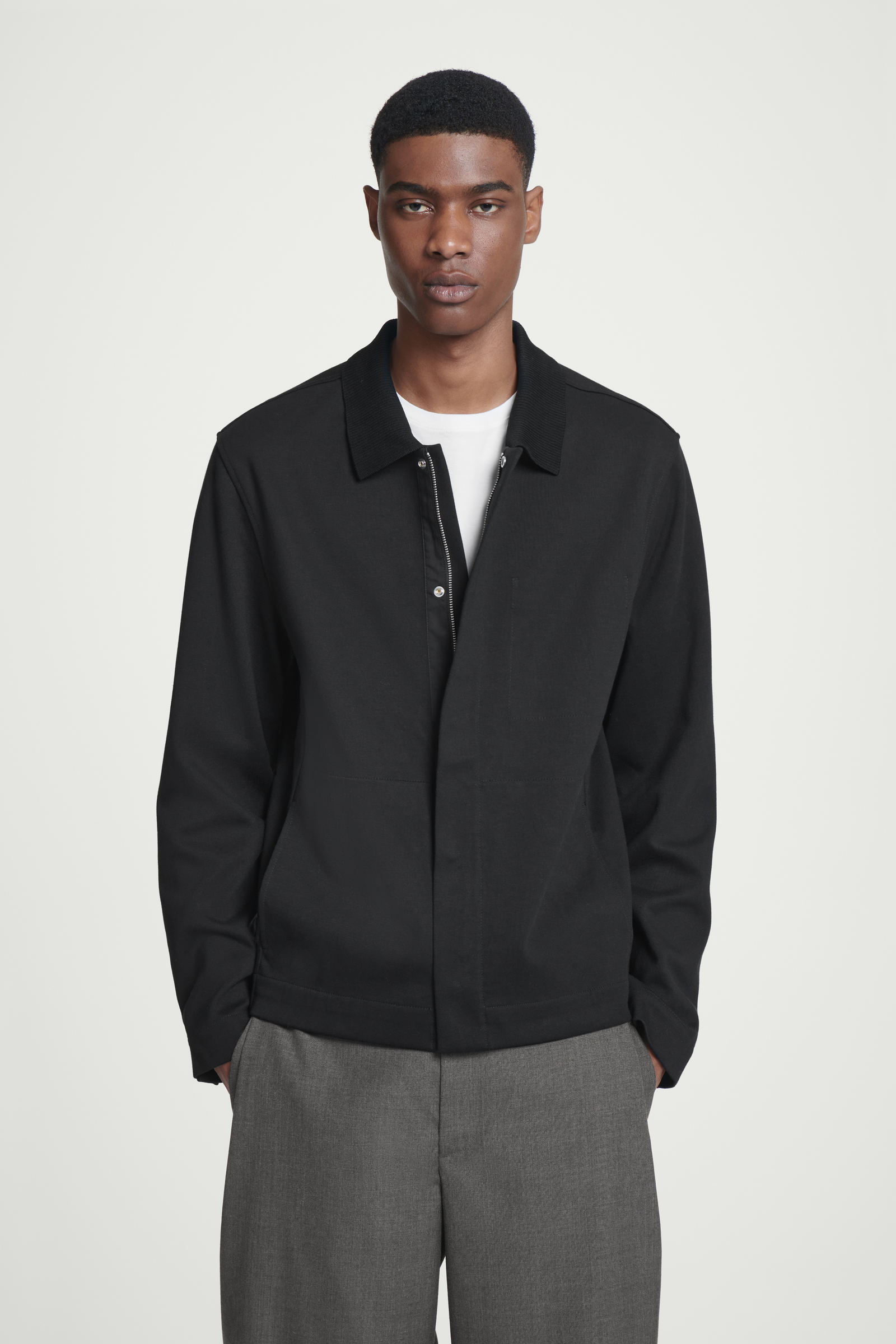 COLLARED COTTON-JERSEY JACKET 襟付きコットンジャージージャケット 