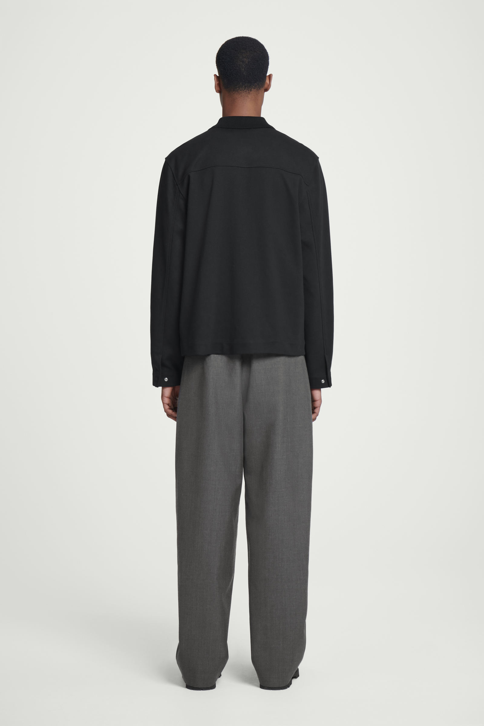 COLLARED COTTON-JERSEY JACKET 襟付きコットンジャージージャケット 