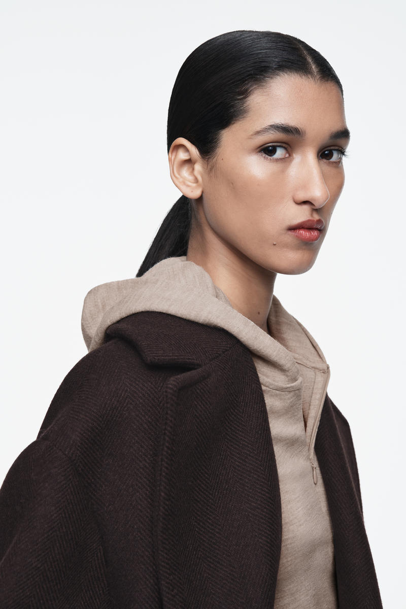 SLIM HALF-ZIP WOOL HOODIE スリムハーフジップウールパーカー