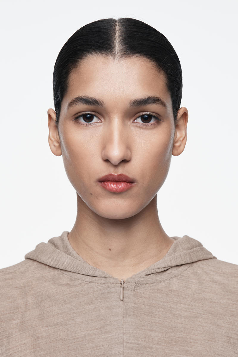 美品 COS コス　スリムフィットハーフジップウールフーディー　ベージュ　S 美品 COS コス スリムフィットハーフジップウールフーディー