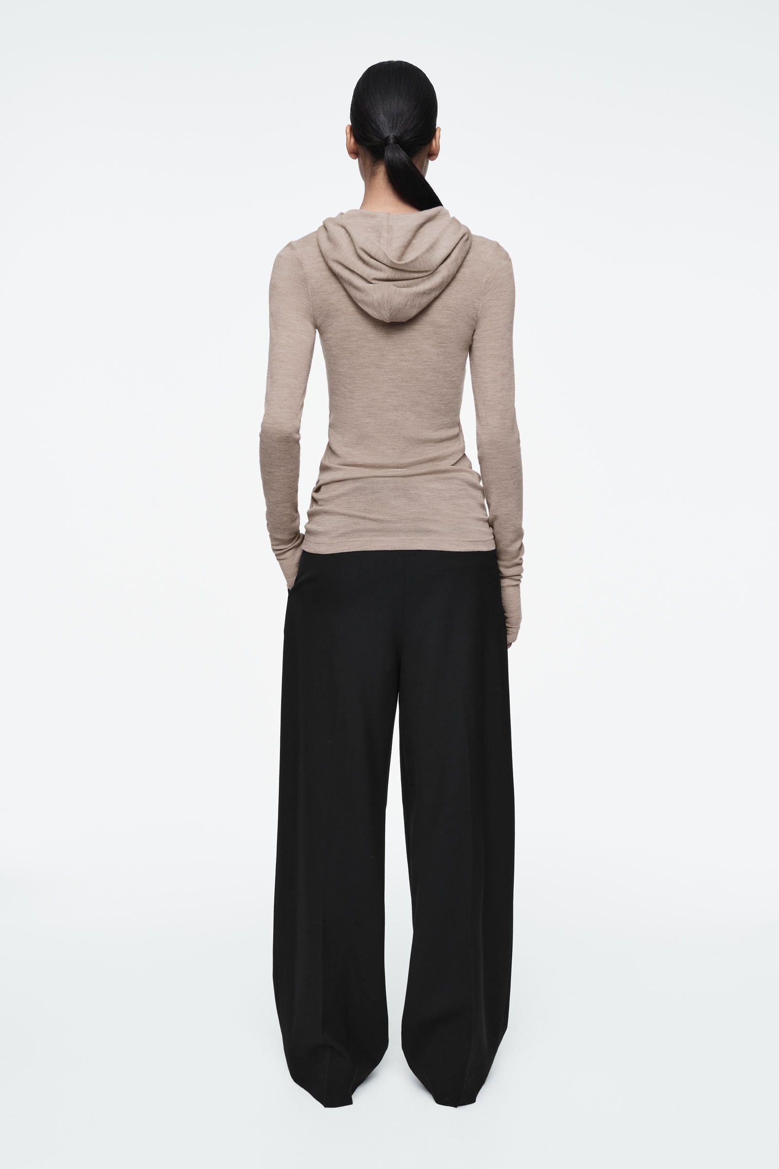 SLIM HALF-ZIP WOOL HOODIE スリムハーフジップウールパーカー ダーク