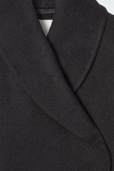 DOUBLE-FACED WOOL PEA COAT ダブルフェイスウールピーコート ブラック