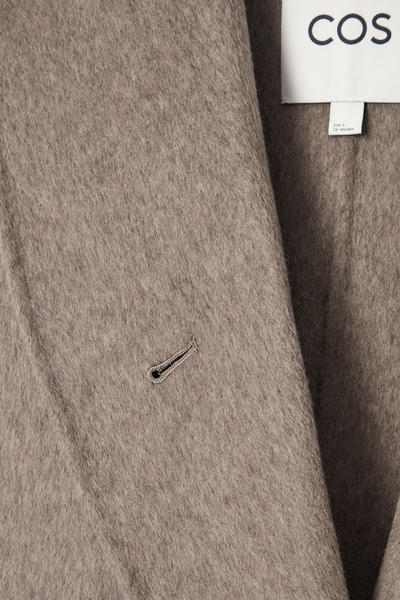 コス　COS ダブルフェイスウールピーコート Sサイズ　ダークベージュ コス COS ダブルフェイスウールピーコート Sサイズ ダークベージュ