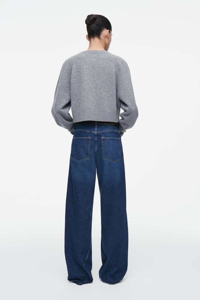 CROPPED WOOL CARDIGAN ウールショート丈カーディガン グレー