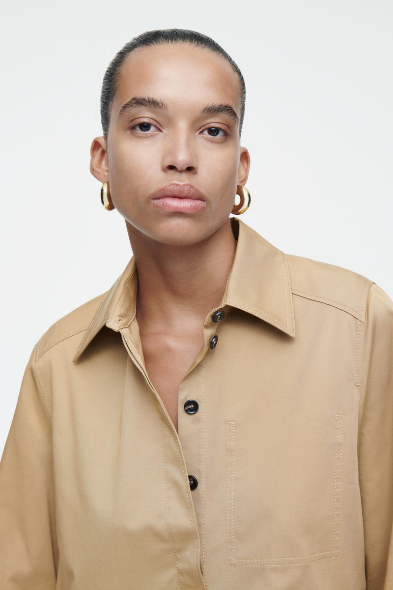 COS コットンユーティリティシャツワンピース