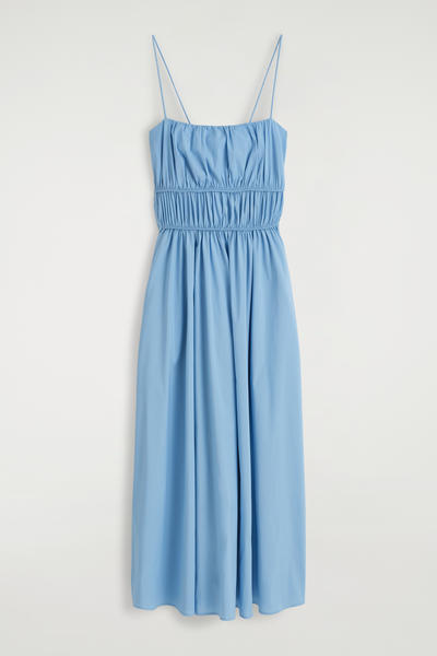 COS ギャザーウエストミディワンピース