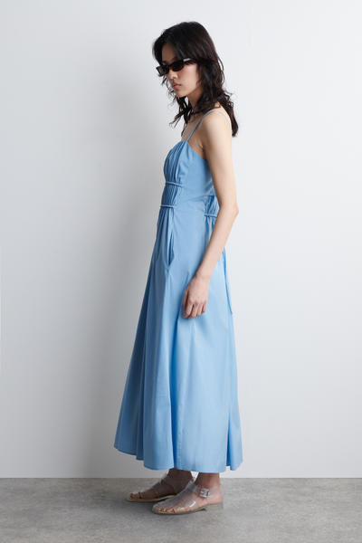 COS ギャザーウエストミディワンピース