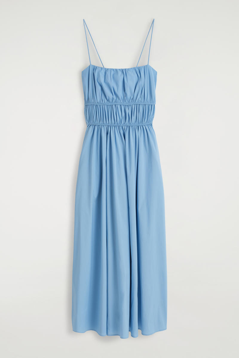 COS ギャザーウエストミディワンピース