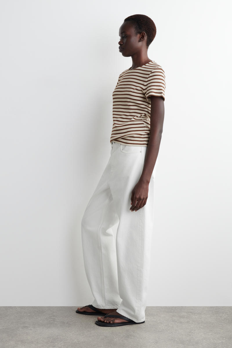 COS ストライプスリムリブ Tシャツ