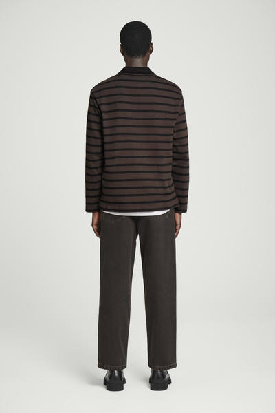 COS ストライプ長袖ポロシャツ