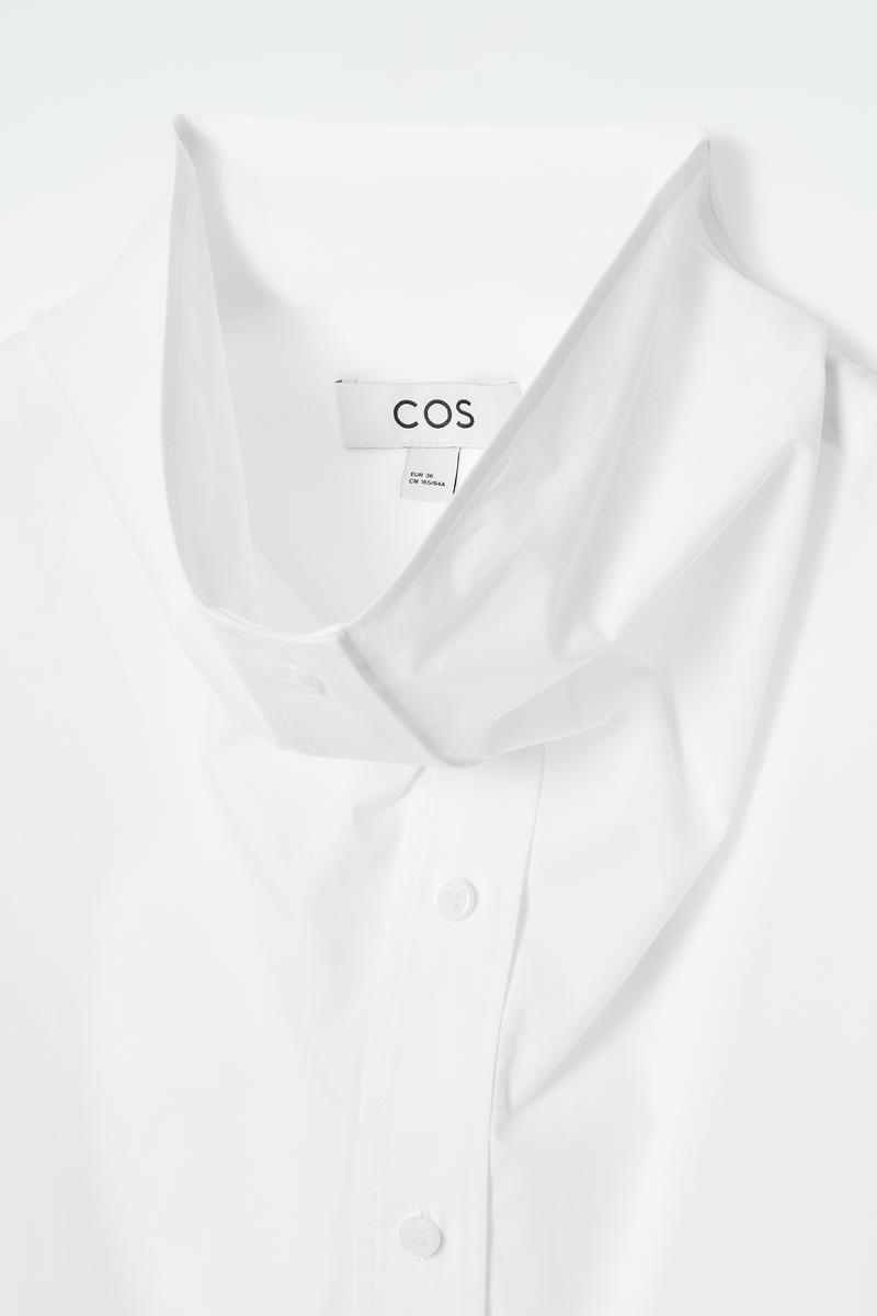 FUNNEL-NECK SHIRT ファンネルネックシャツ ホワイト｜COS コス 公式