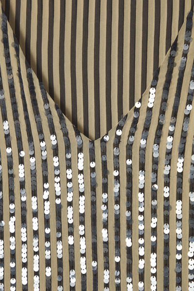 COS ストライプスパンコールスリップワンピース