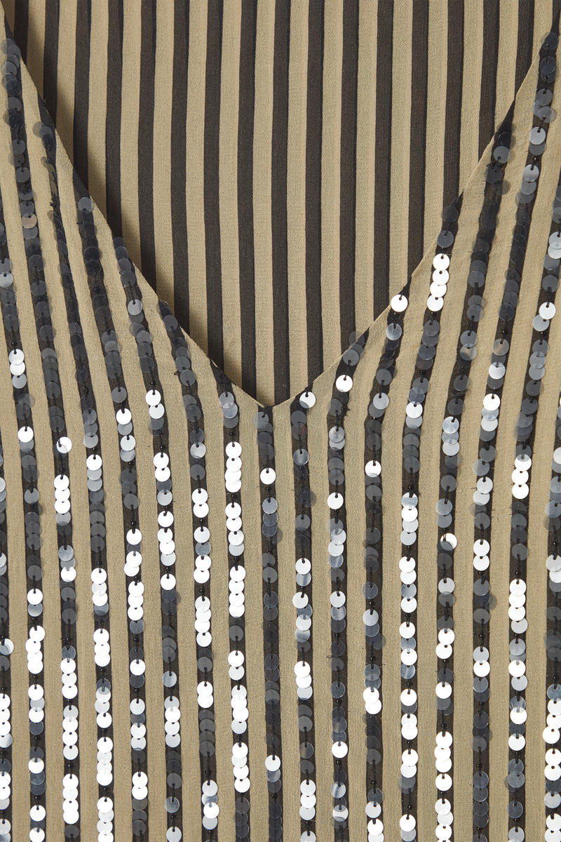 COS ストライプスパンコールスリップワンピース