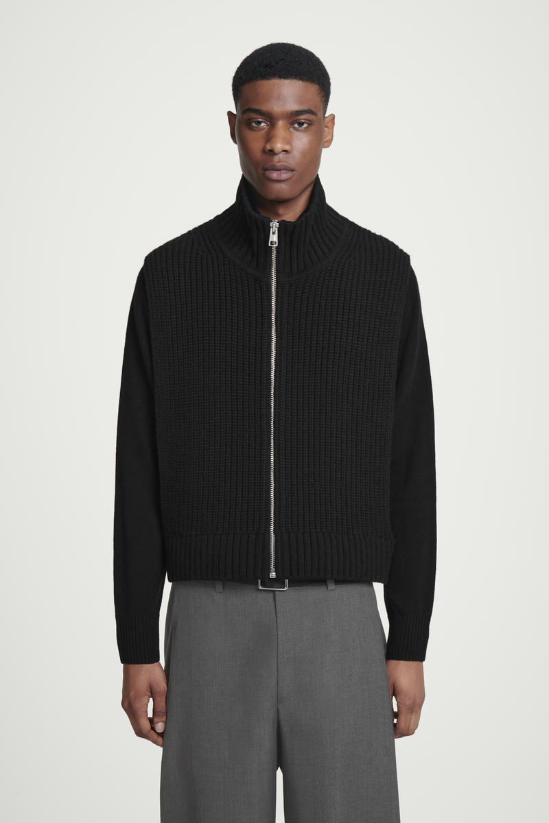 OPEN-SIDE ZIP-UP WOOL VEST オープンサイドジップアップウールベスト