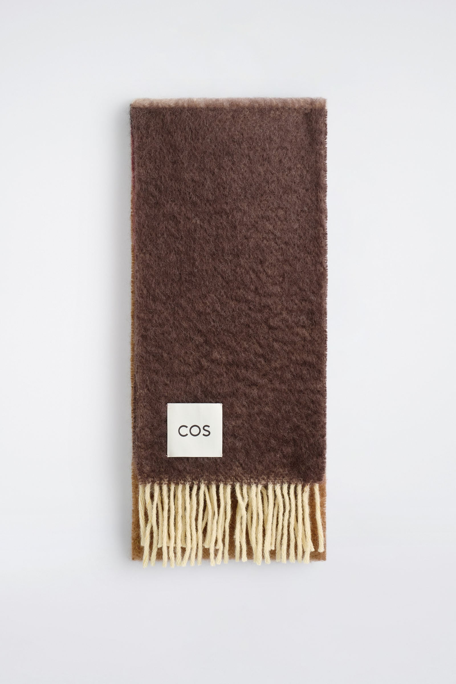 FRINGED MOHAIR SCARF フリンジモヘアマフラー ブラウン / ピンク