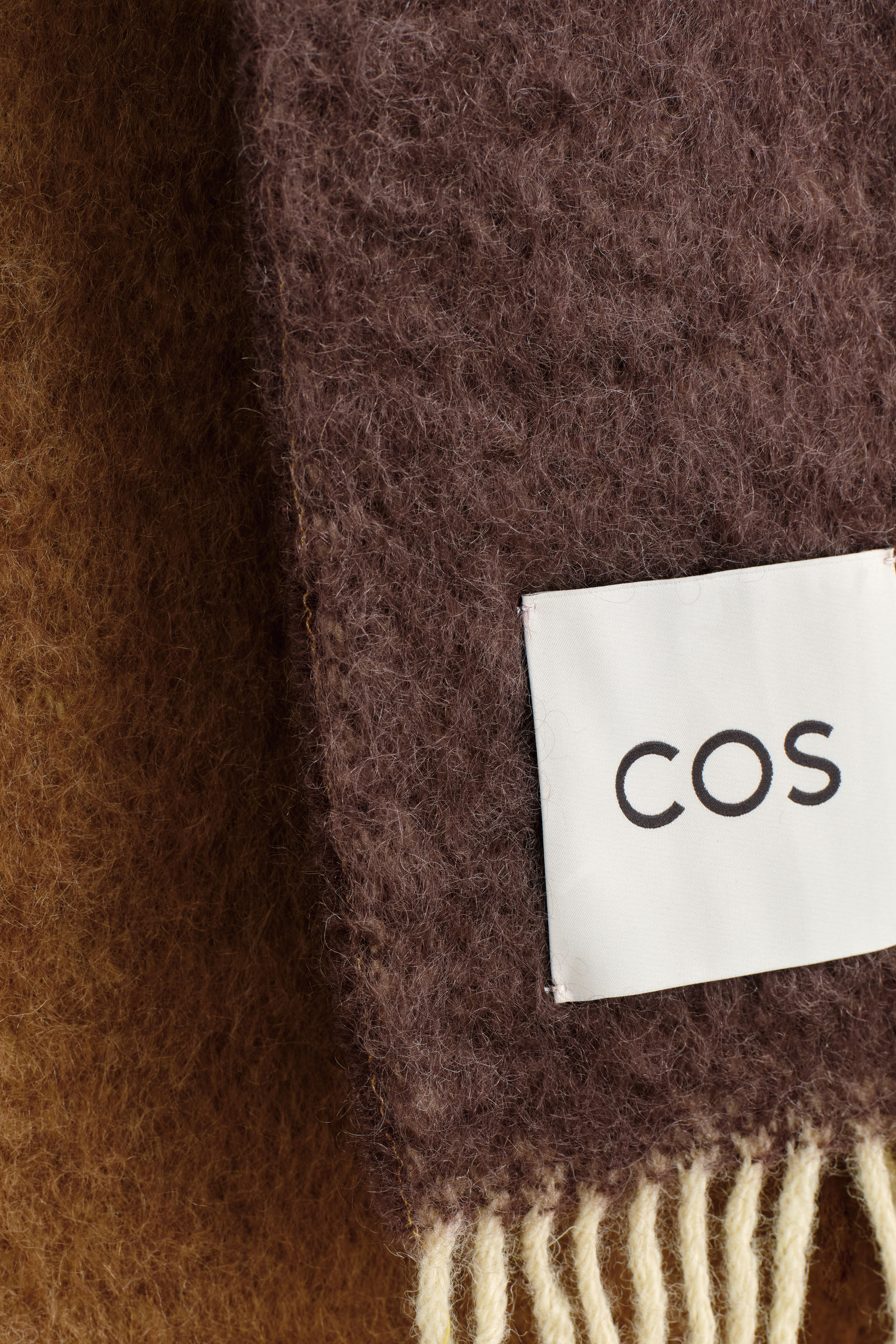 FRINGED MOHAIR SCARF フリンジモヘアマフラー ブラウン / ピンク