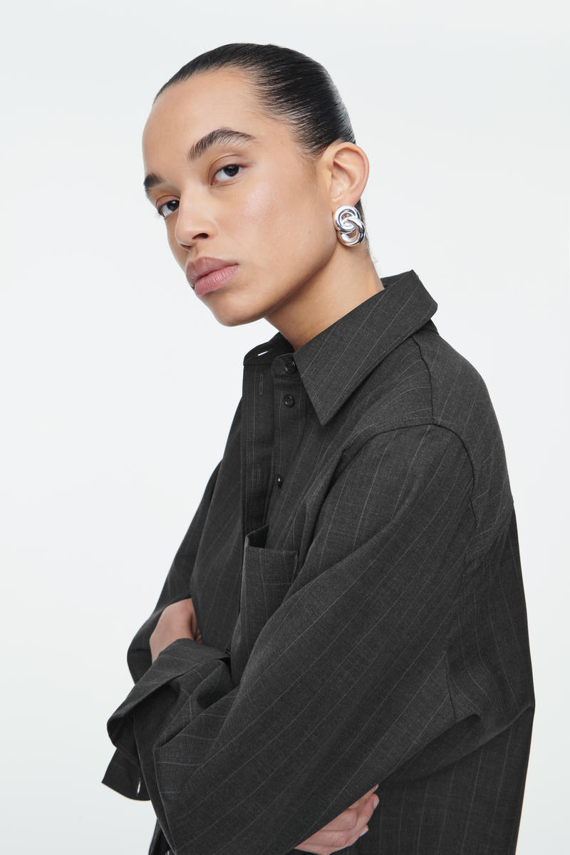 ChristopherNemeth】988Rウール100%ピンストライプシャツ