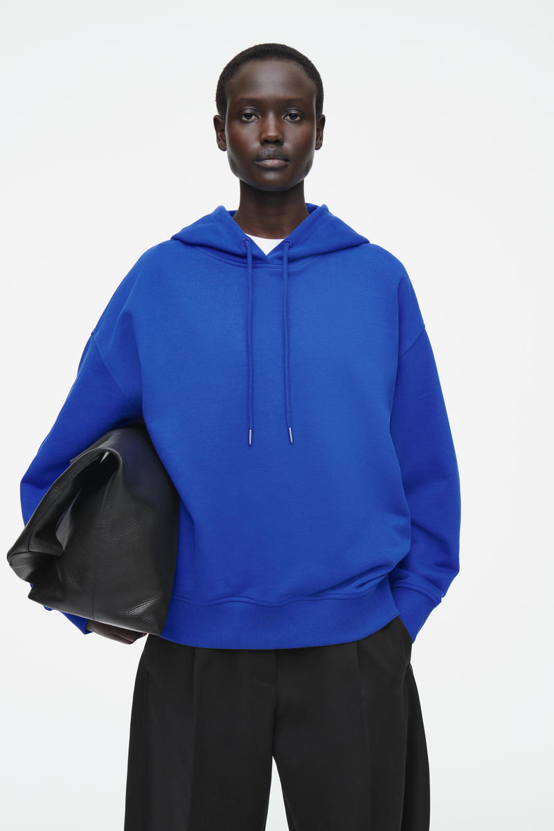 OVRESIZED JERSEY HOODIE オーバーサイズジャージーパーカー コバルト 