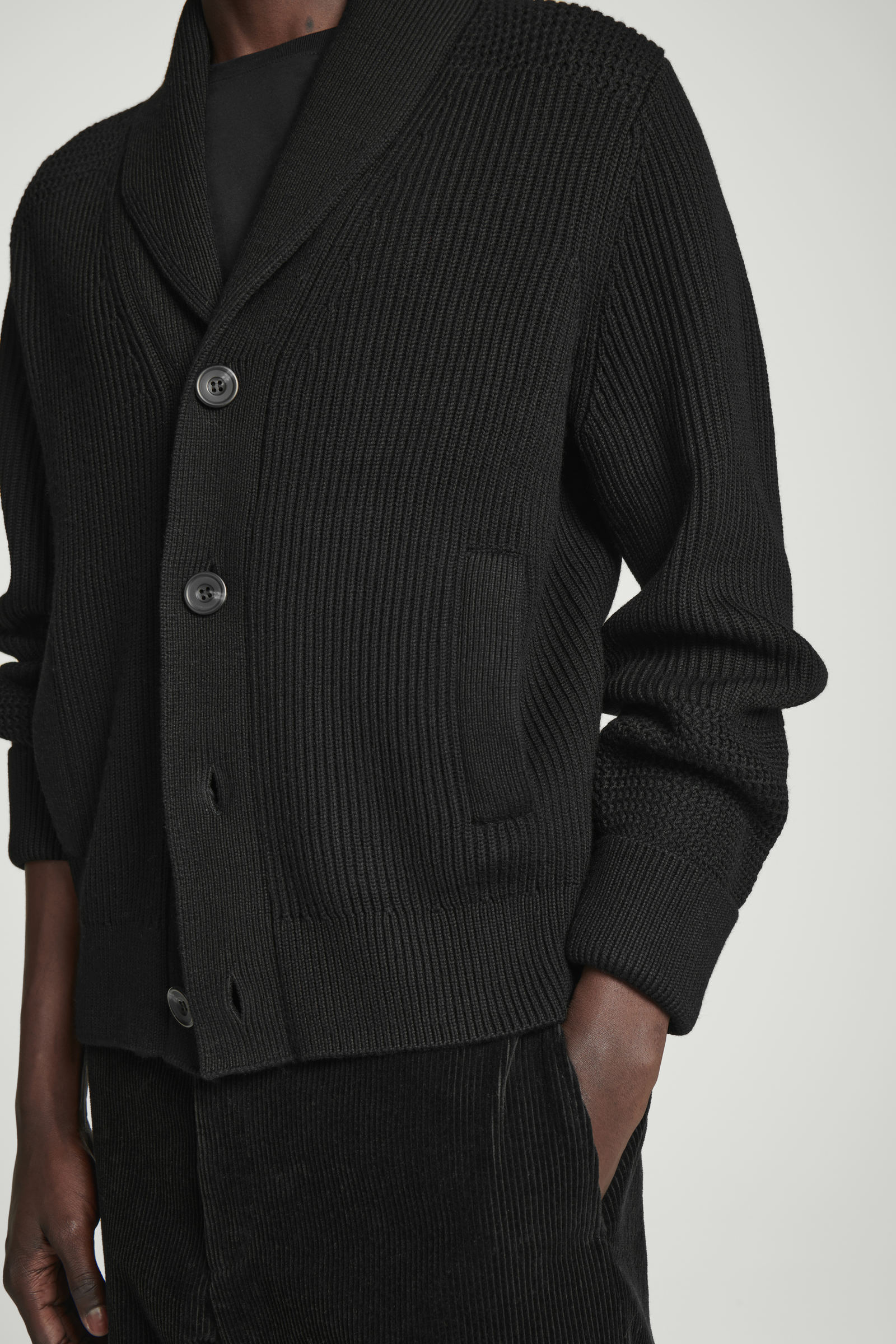 SHAWL-COLLAR MERINO WOOL CARDIGAN ショールカラーメリノウール