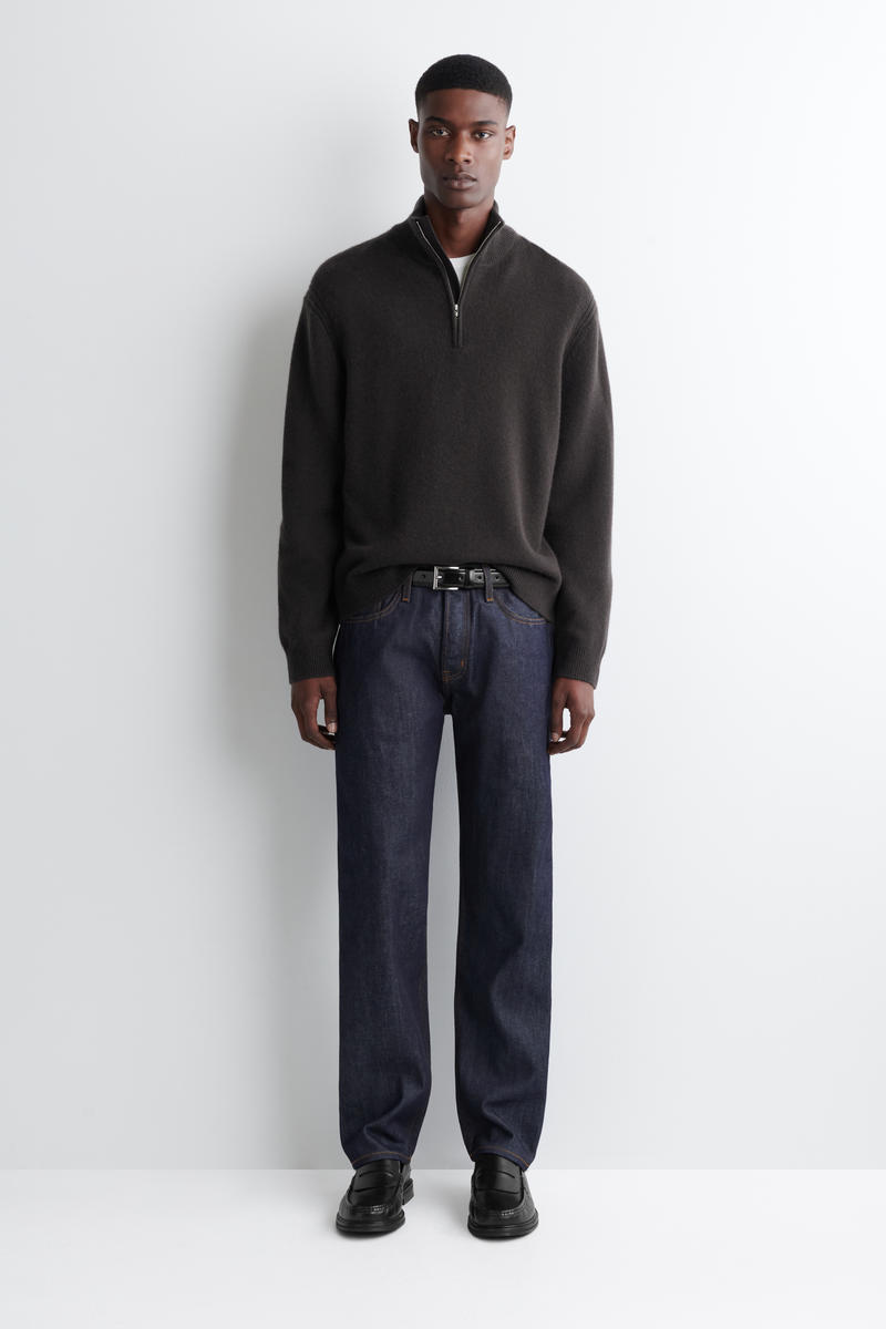 CASHMERE ZIP-UP JUMPER カシミヤジップアップセーター ダークブラウン