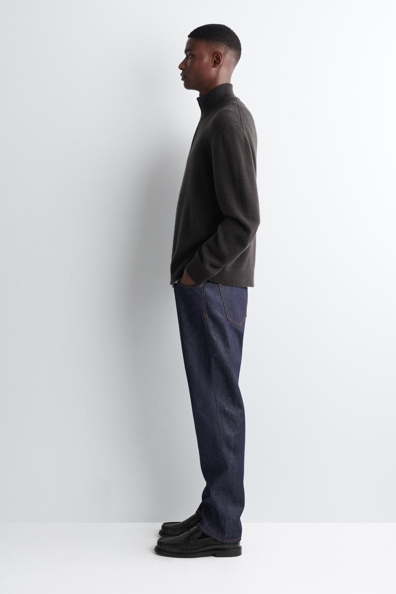 CASHMERE ZIP-UP JUMPER カシミヤジップアップセーター ダークブラウン