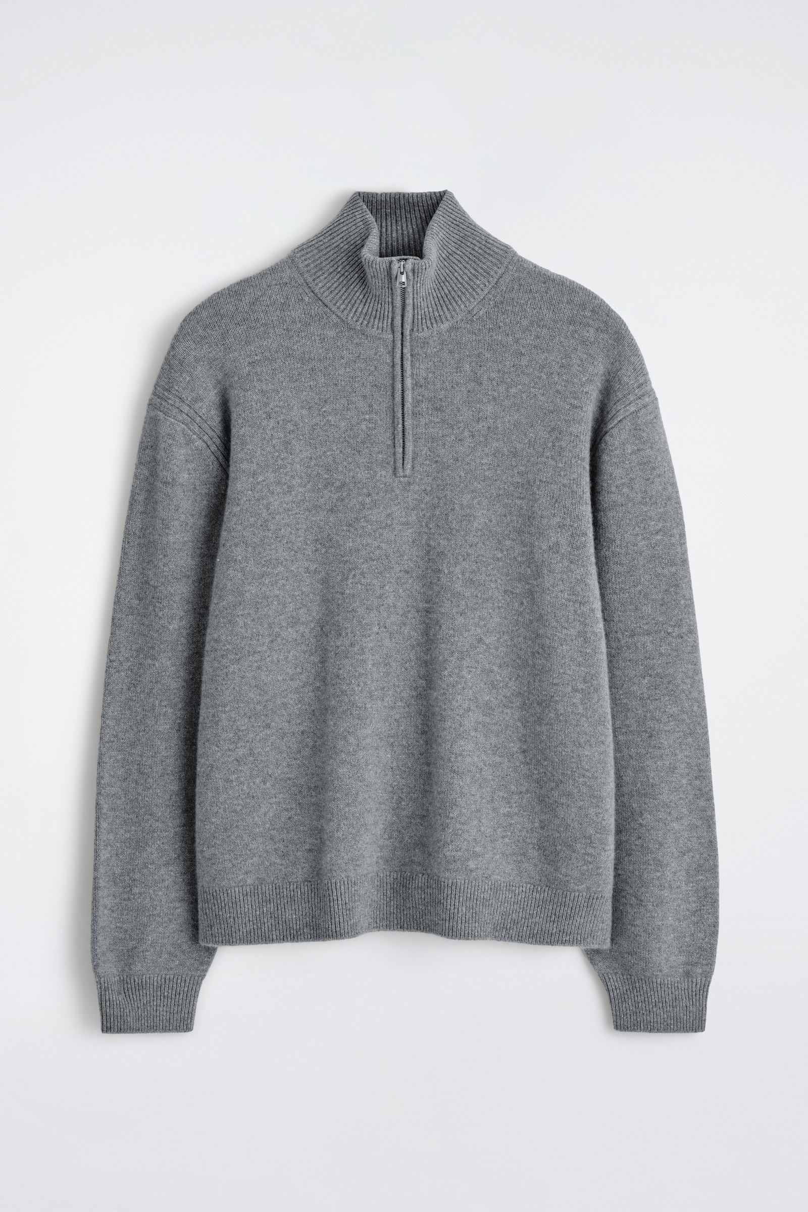 CASHMERE ZIP-UP JUMPER カシミヤジップアップセーター グレー｜COS