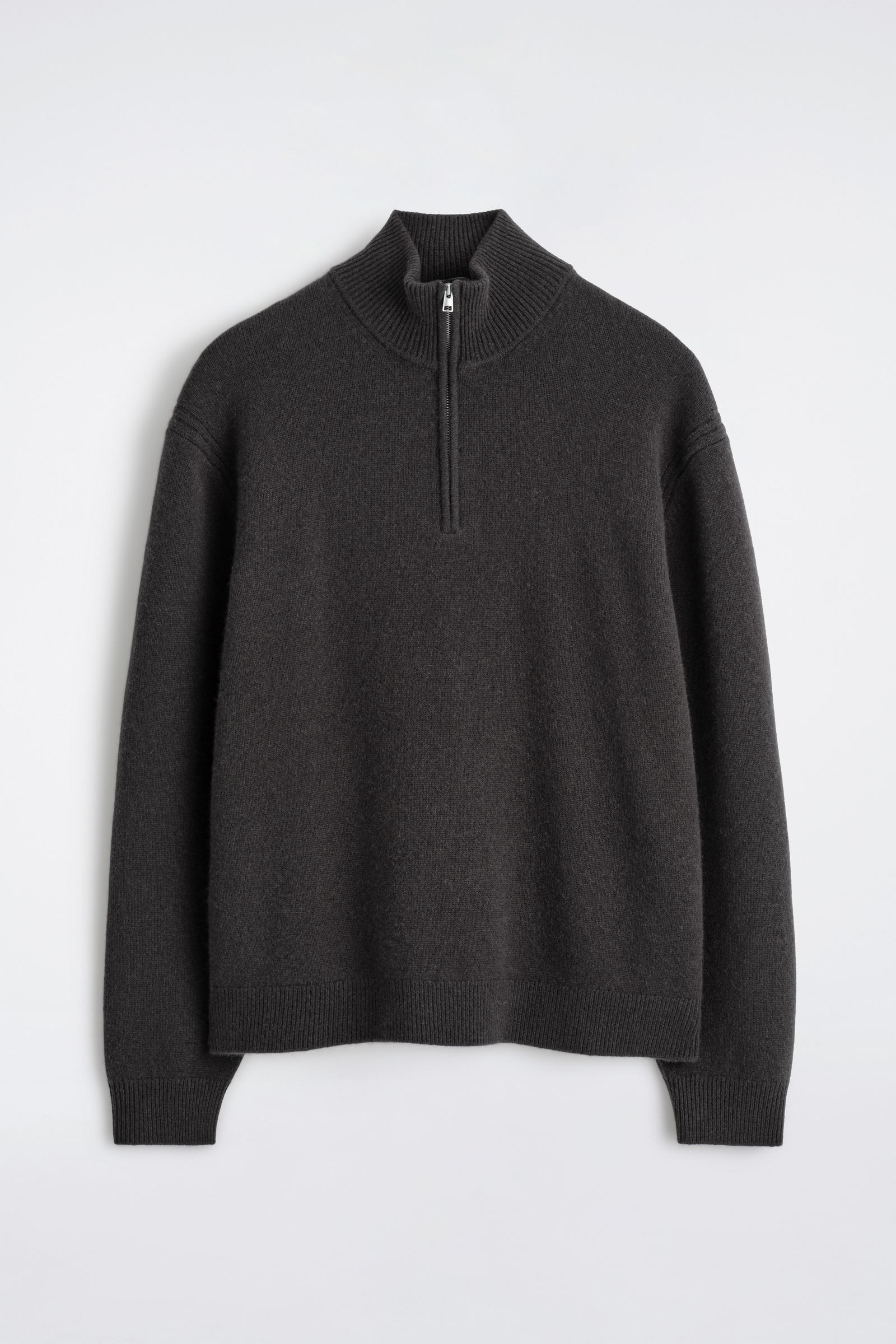 CASHMERE ZIP-UP JUMPER カシミヤジップアップセーター ダークブラウン