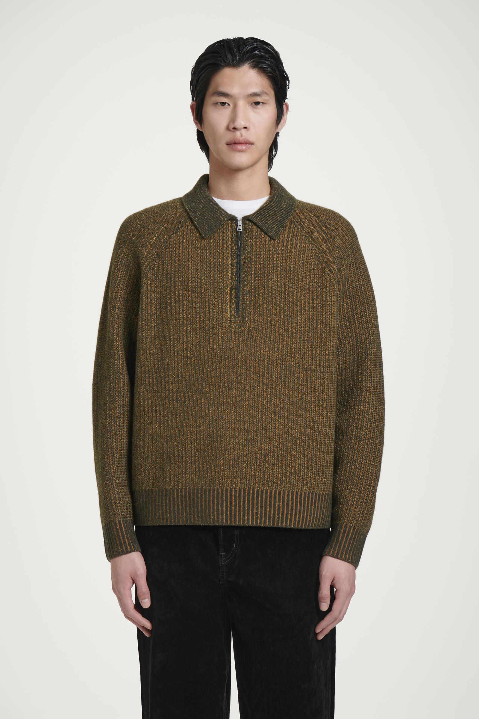 COLLARED MERINO WOOL HALF-ZIP JUMPER 襟付きメリノウールハーフ