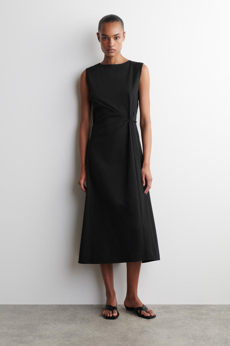 TWIST-DETAIL MIDI DRESS ツイストディテールミディワンピース 