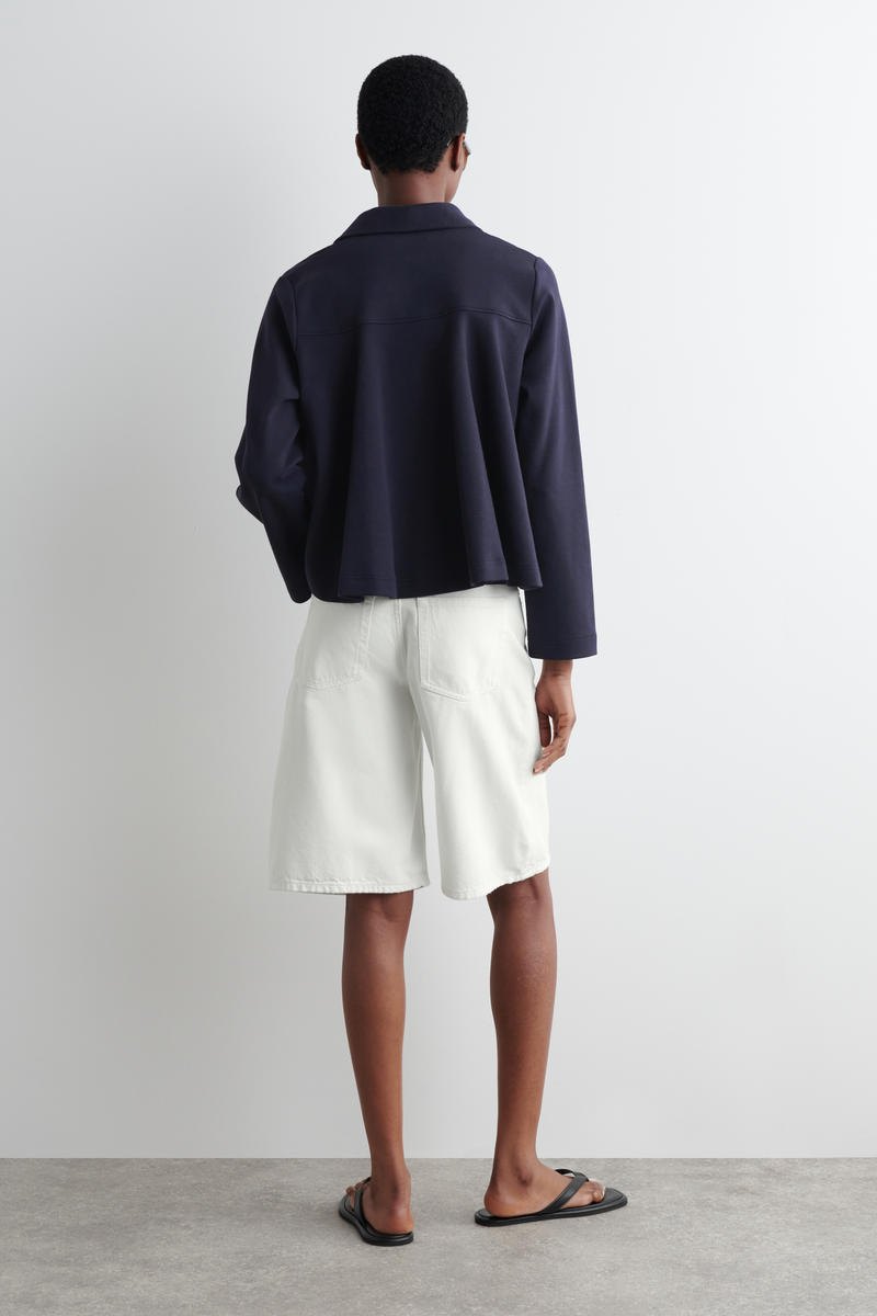 COS フレアコットンジャージーポロシャツ