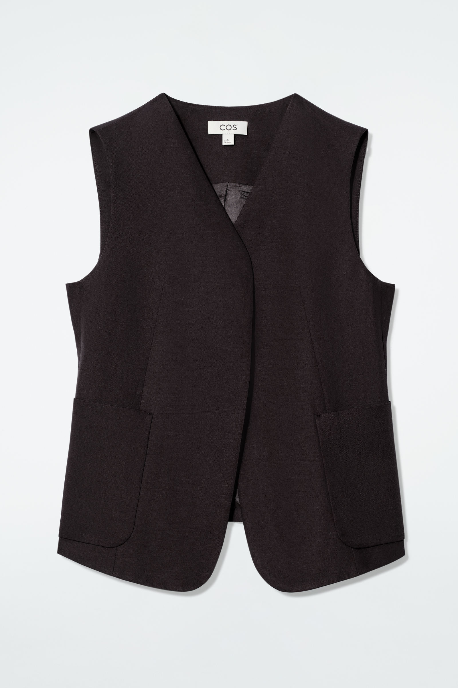 WRAP-FRONT LINEN-BLEND WAISTCOAT リネンブレンドラップフロント 