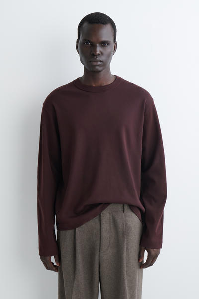 COS インターロックジャージー長袖Tシャツ