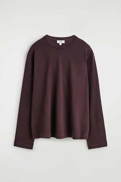 COS インターロックジャージー長袖Tシャツ