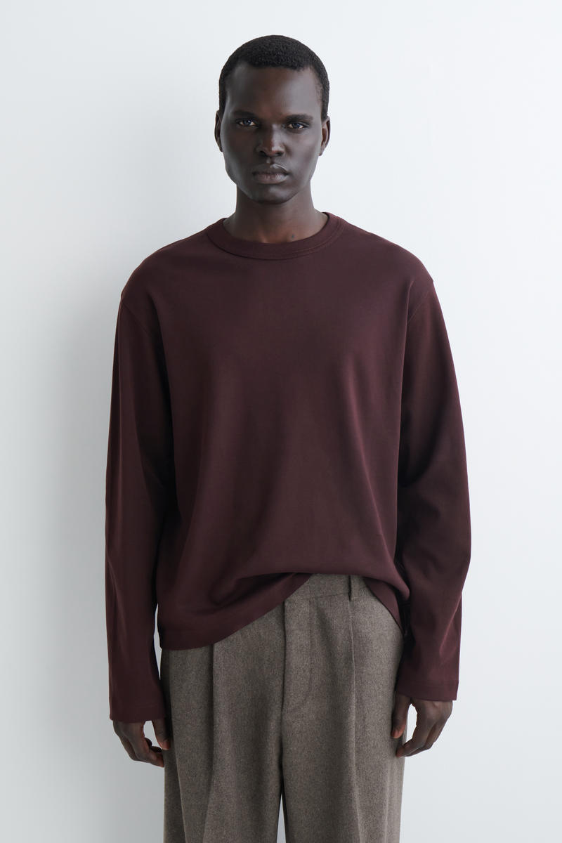 COS インターロックジャージー長袖Tシャツ