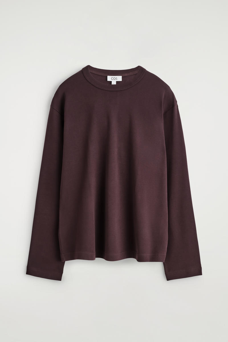 COS インターロックジャージー長袖Tシャツ