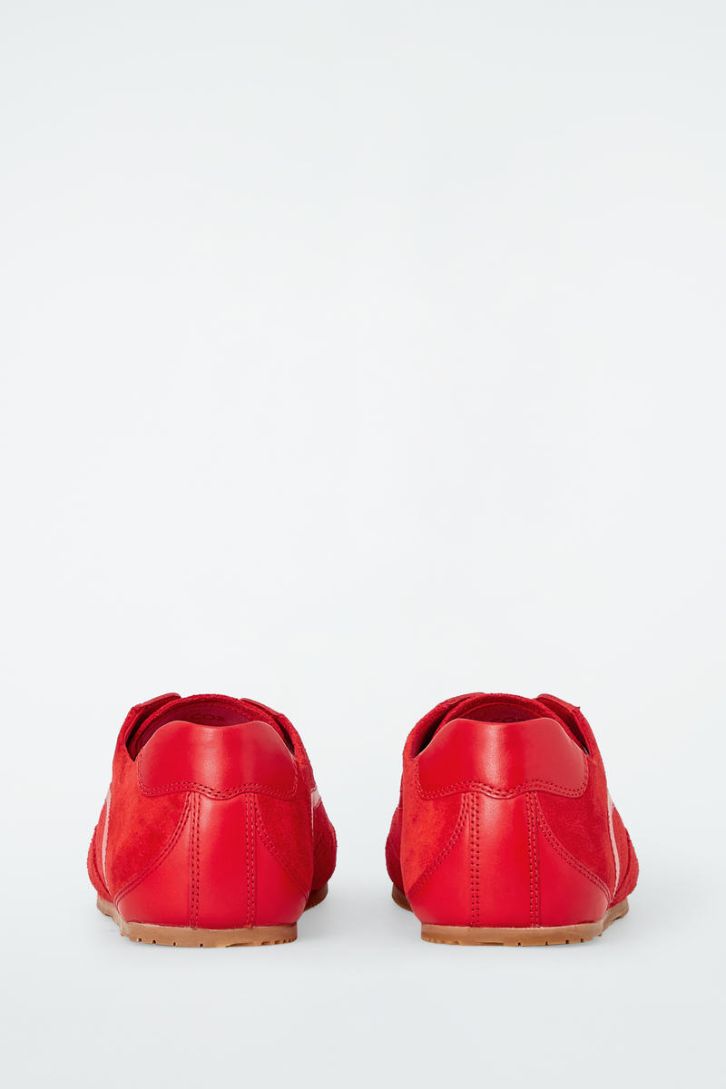 MINIMAL SUEDE TRAINERS ミニマルスエードスニーカー クリムゾン｜COS 