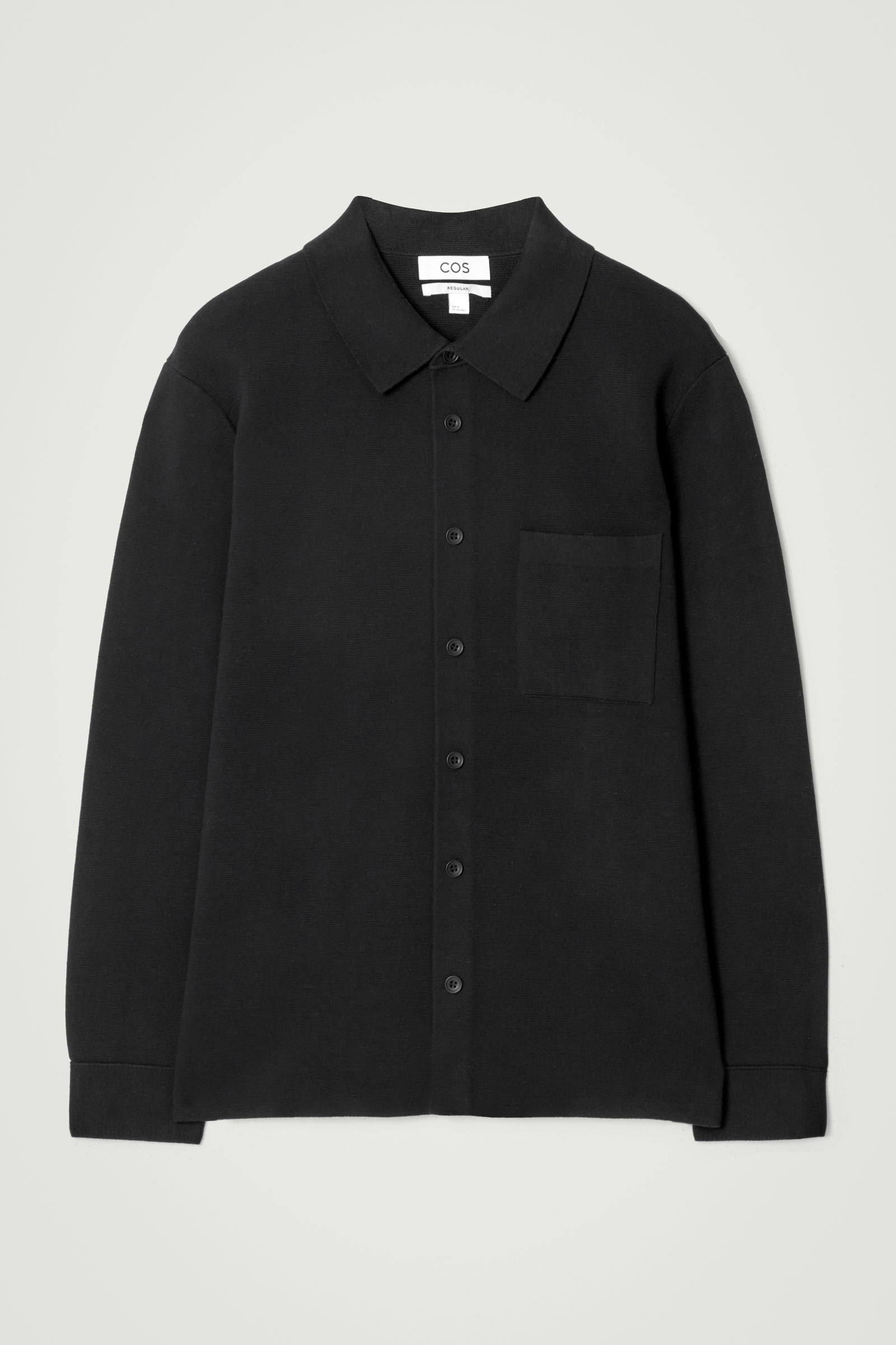 COS ミラノニットコットンシャツ MILANO-KNIT COTTON SHIRT ミラノニットコットンシャツ ブラック｜COS