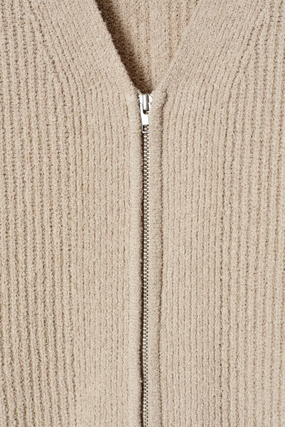 COS ブークレニットVネックジップアップカーディガン