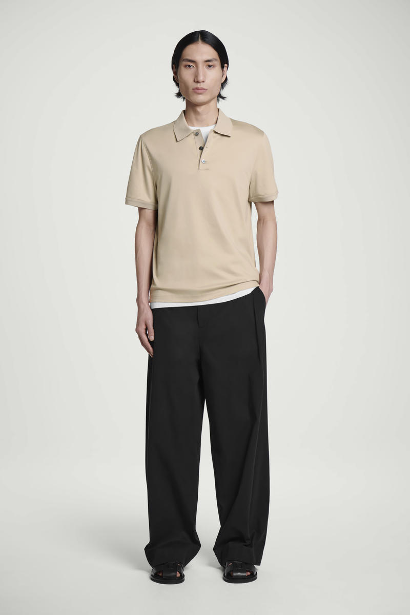 COS マーセライズドコットンポロシャツ