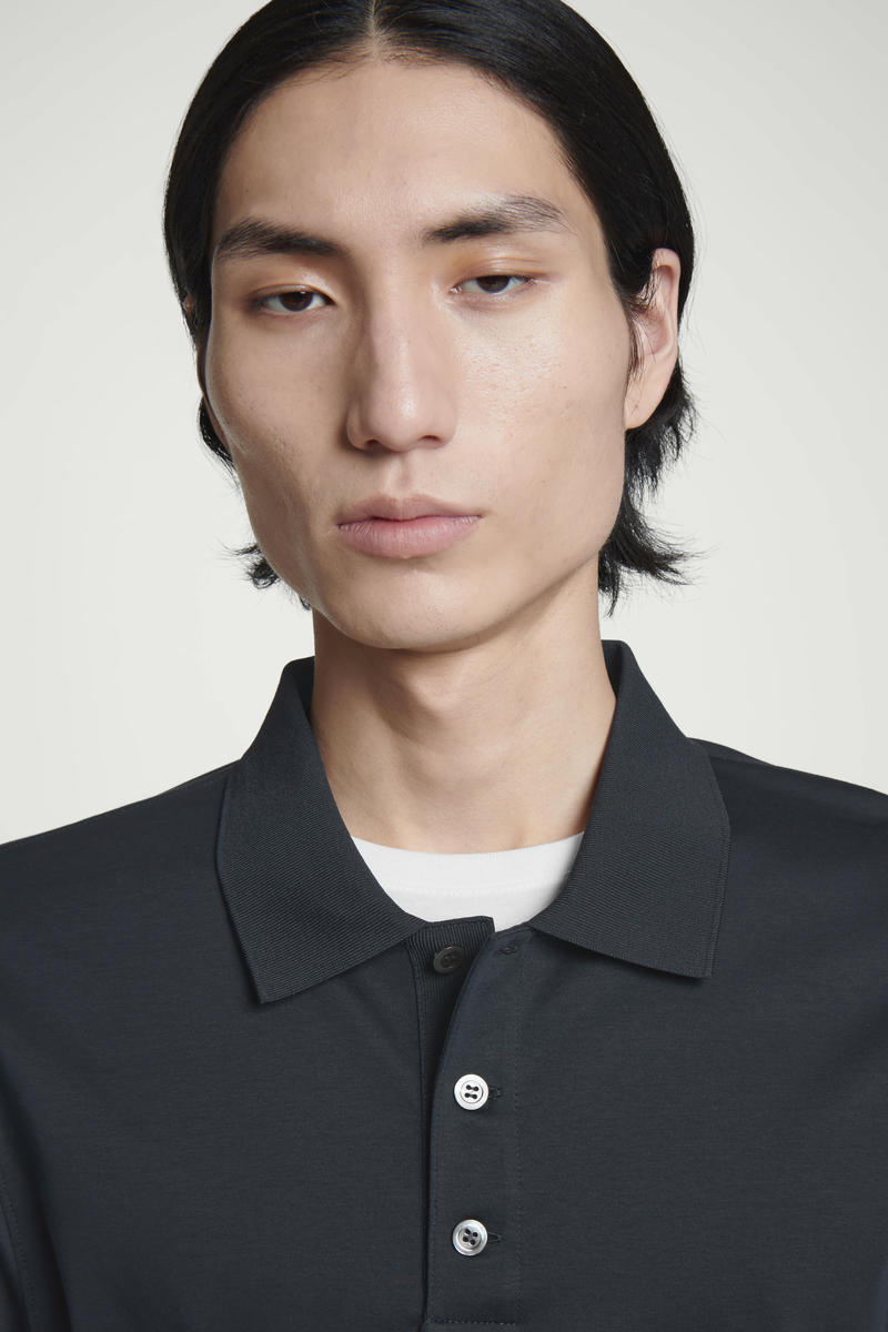 COS マーセライズドコットンポロシャツ