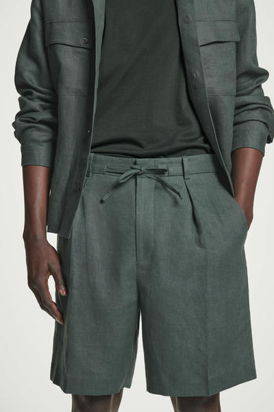COS テーラードドローストリングリネンショートパンツ