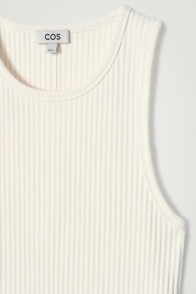 COS スリムフィット リブコットンタンクトップ