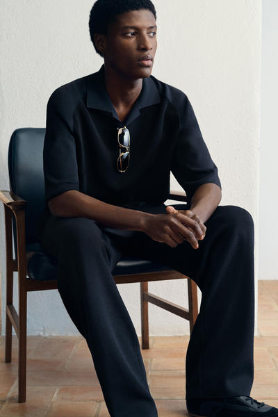 COS カラーブロックダブルフェイスポロシャツ