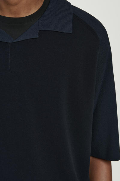 COS カラーブロックダブルフェイスポロシャツ